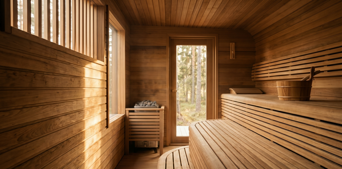 Interior of a serene sauna