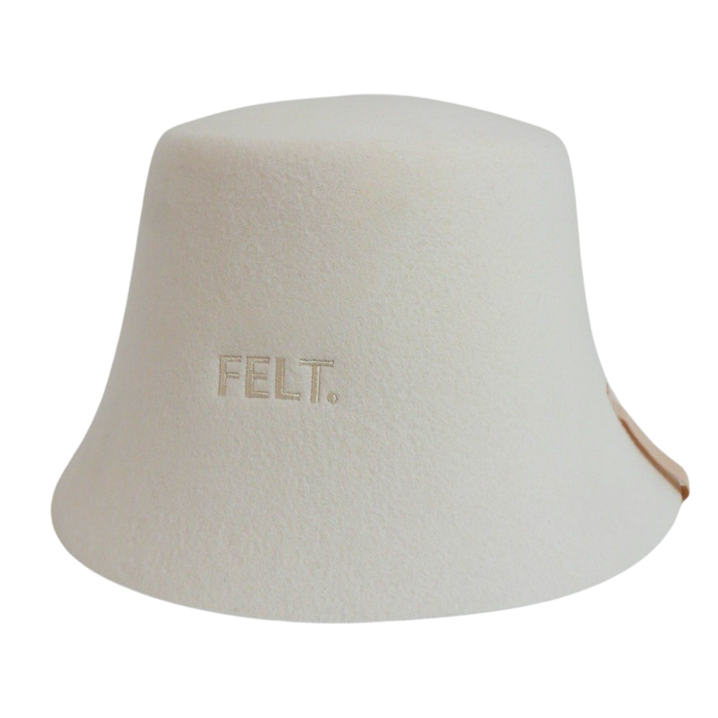 The Modern: bucket-style merino wool sauna hat by FELT., side-angle view