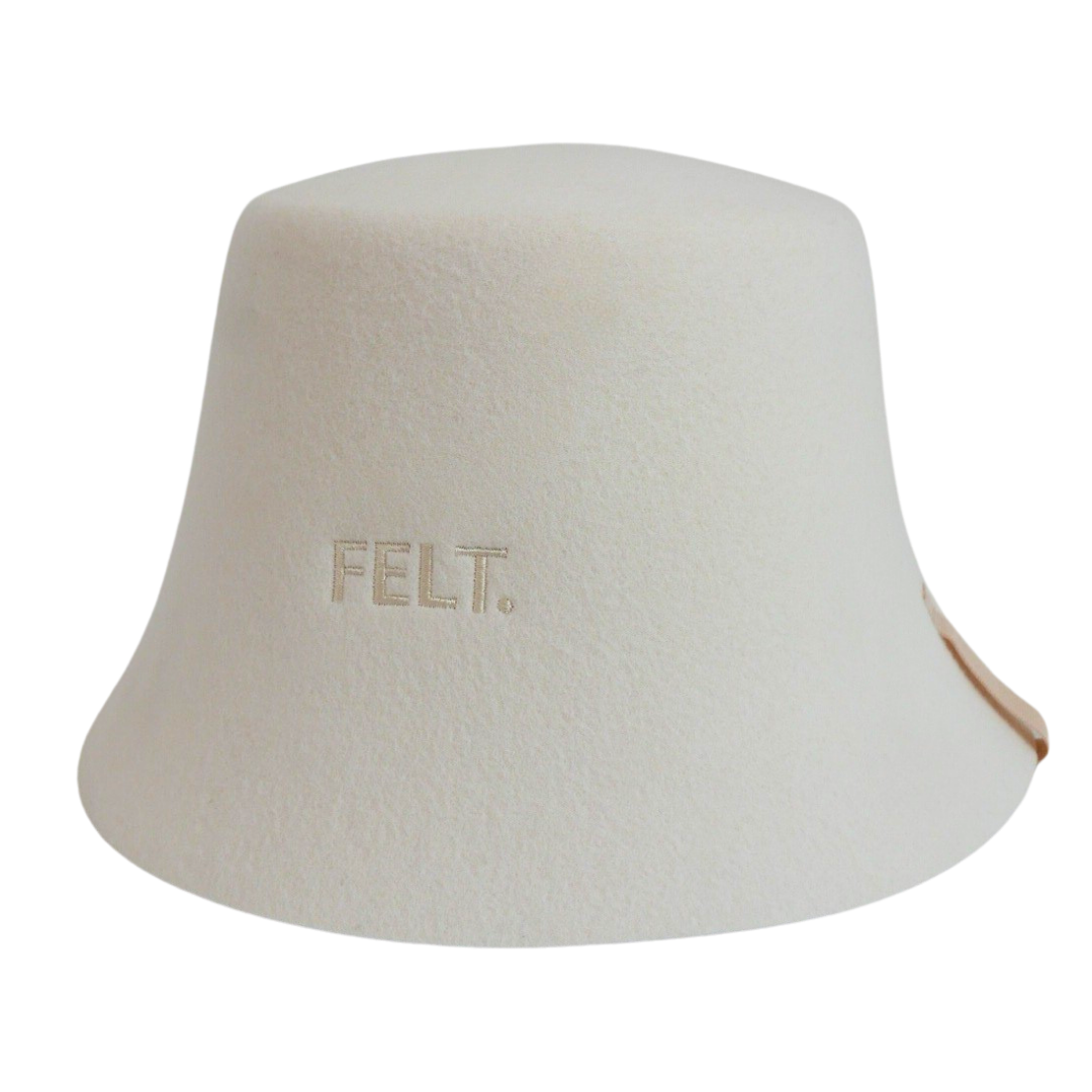 The Modern: bucket-style merino wool sauna hat by FELT., side-angle view