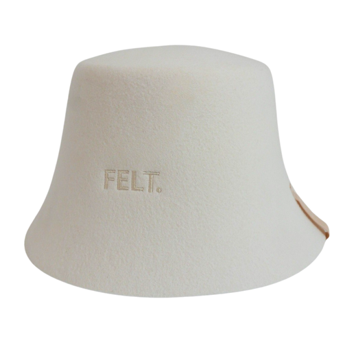 The Modern: bucket-style merino wool sauna hat by FELT., side-angle view